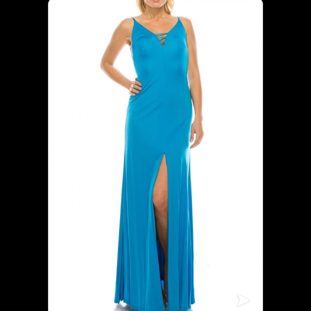 Aidan Mattox Electric Blue Strappy evening dress